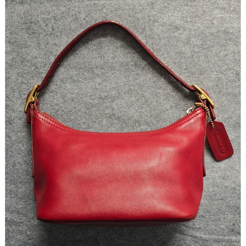 Vintage Coach Legacy West Demi Pouch 9844 red & brass Costa Rica EUC